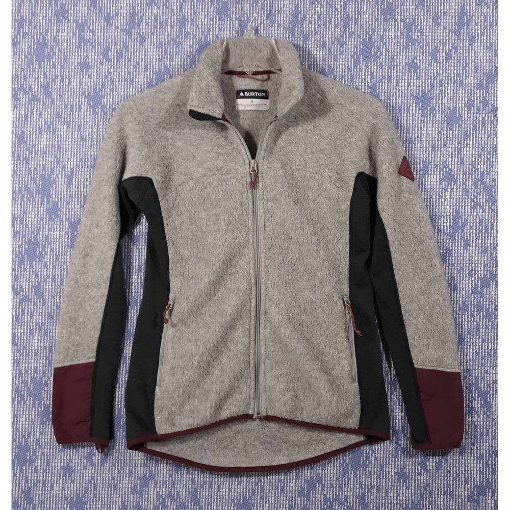 Burton Jacket Fleece Full Zip Da Nang Womens Size Small Gray Outdoor Snowboard